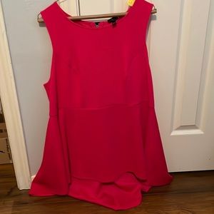 Torrid Hi-Lo Hot Pink Peplum Top